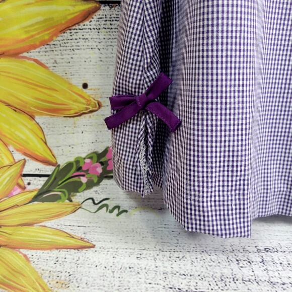 TCU Embroidered Purple Gingham A Line Dress 4T NWT - Picture 4 of 12